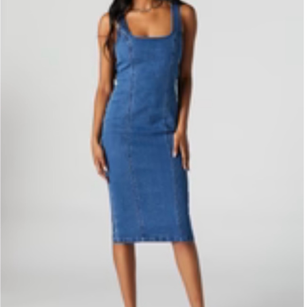 Forever 21 Blue Denim Midi Dress
